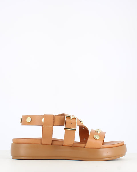 Cinders Edit Chunky Sandal Gold Stud Coconut
