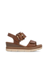 Remonte Wedge Buckle Sandal Tan