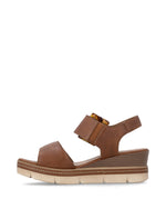 Remonte Wedge Buckle Sandal Tan