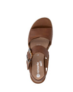 Remonte Wedge Buckle Sandal Tan