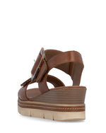 Remonte Wedge Buckle Sandal Tan