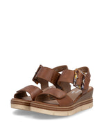 Remonte Wedge Buckle Sandal Tan