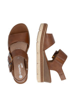 Remonte Wedge Buckle Sandal Tan