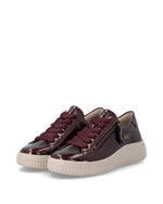 Remonte Classic Zip Trainer Wine Patent