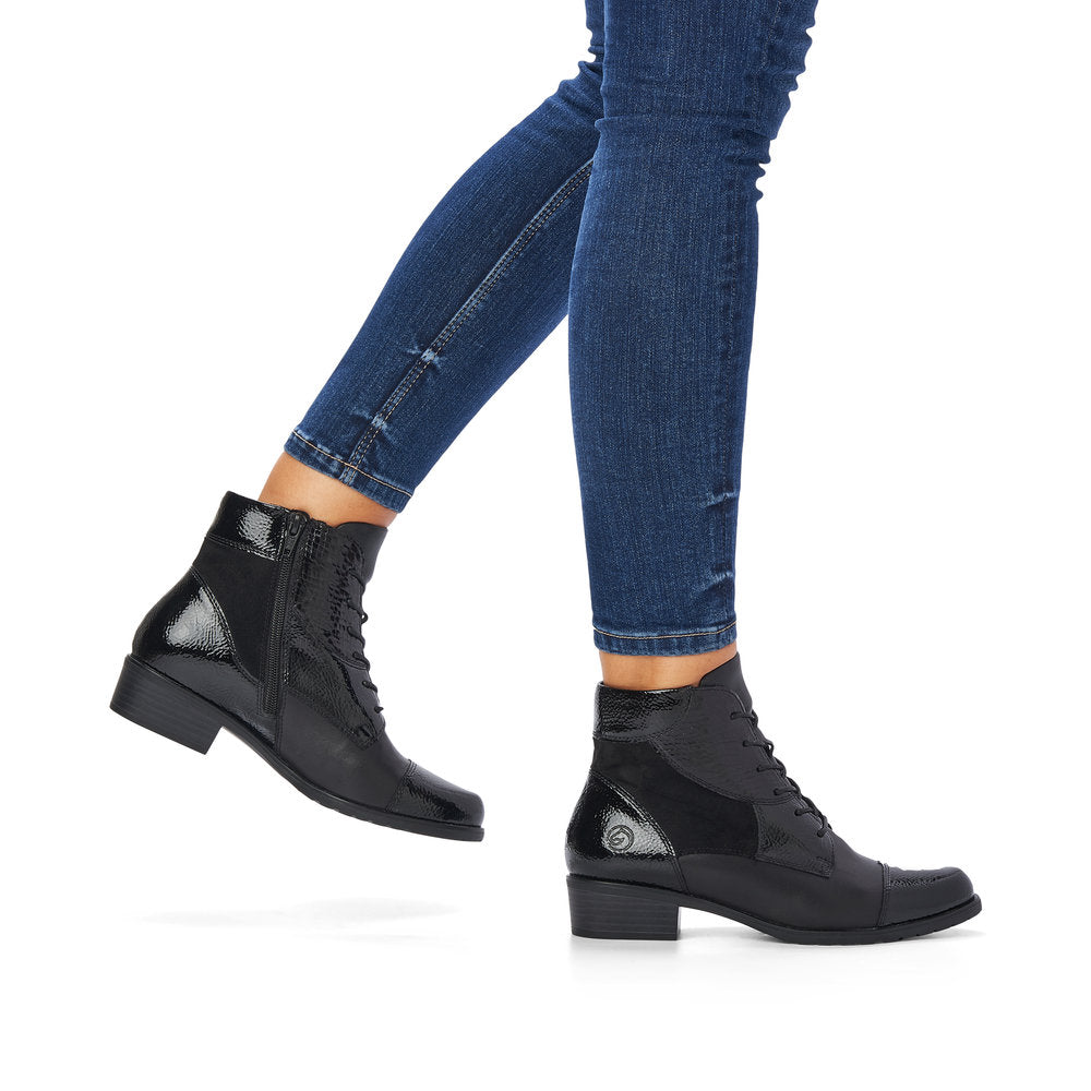 Remonte Laced Ankle Boot Black Mix