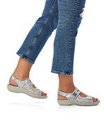 Remonte Mary Jane Velcro Sandal Silver Ice