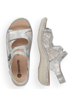 Remonte Mary Jane Velcro Sandal Silver Ice