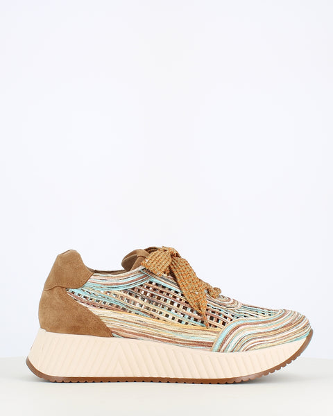 Porronet Woven Ribbon Trainer Tan