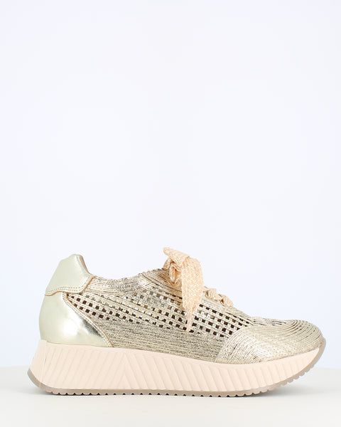 Porronet Woven Ribbon Trainer Gold