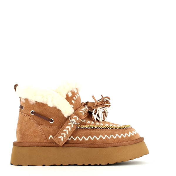 Nan-Ku Couture Embroidered Boot Camel