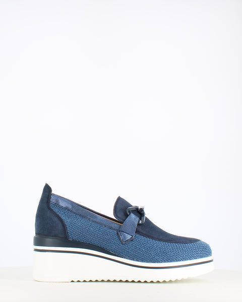 Cinders Edit High Wedge Loafer Navy