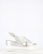 Cinders Edit Criss Wedge Sandal Soft Silver