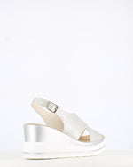 Cinders Edit Criss Wedge Sandal Soft Silver