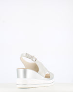 Cinders Edit Criss Wedge Sandal Soft Silver