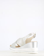 Cinders Edit Criss Wedge Sandal Soft Silver