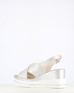 Cinders Edit Criss Wedge Sandal Soft Silver