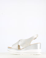 Cinders Edit Criss Wedge Sandal Soft Silver
