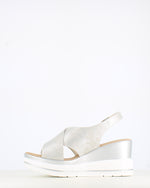 Cinders Edit Criss Wedge Sandal Soft Silver