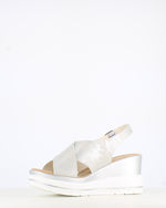 Cinders Edit Criss Wedge Sandal Soft Silver