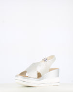 Cinders Edit Criss Wedge Sandal Soft Silver