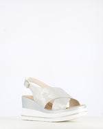 Cinders Edit Criss Wedge Sandal Soft Silver