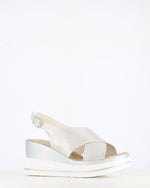 Cinders Edit Criss Wedge Sandal Soft Silver