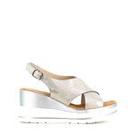 Cinders Edit Criss Wedge Sandal Soft Silver