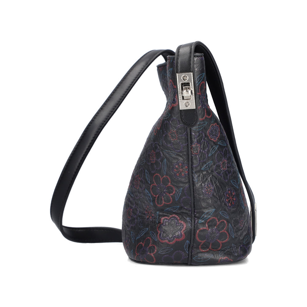 Rieker Large Shoulder Bag Floral Black