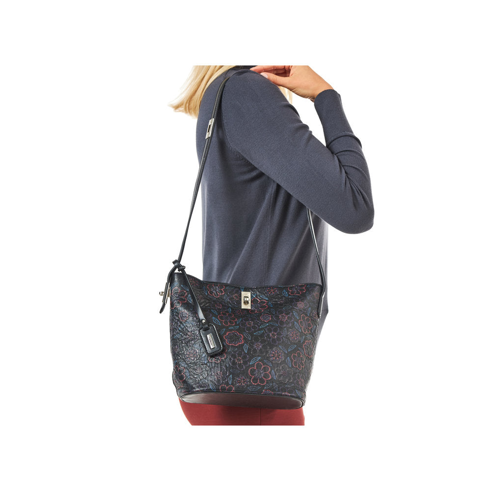 Rieker Large Shoulder Bag Floral Black