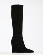 MA+DE 94 Hana Wedge Dressy Knee High Boot Black