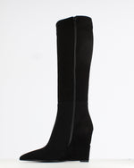 MA+DE 94 Hana Wedge Dressy Knee High Boot Black
