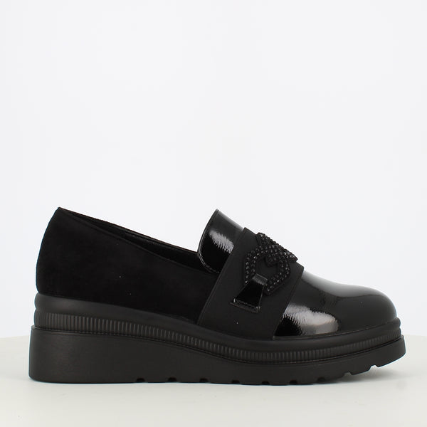 Cinders Edit Wedge Loafer Jet Black