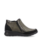 Rieker Low Ankle Boot with Zipper Soft Green/Black