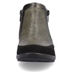 Rieker Low Ankle Boot with Zipper Soft Green/Black