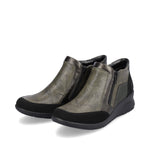 Rieker Low Ankle Boot with Zipper Soft Green/Black