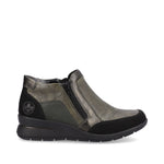 Rieker Low Ankle Boot with Zipper Soft Green/Black