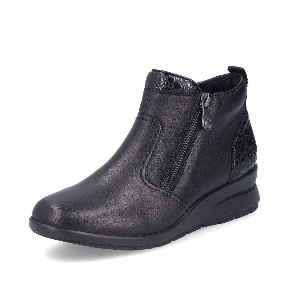 Rieker Double Zip Boot Black Granite