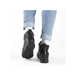 Rieker Low Wedge Zipper Boot Black