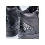 Rieker Low Wedge Zipper Boot Black