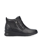 Rieker Low Wedge Zipper Boot Black