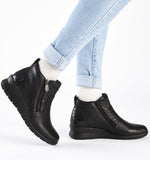 Rieker Double Zip Boot Black Granite