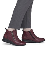 Rieker Double Zip Boot Wine Red