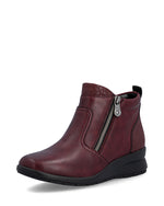 Rieker Double Zip Boot Wine Red