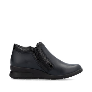 Rieker Double Zip Ankle Boot Navy Black