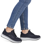 Rieker Slip On Laced Trainer Navy