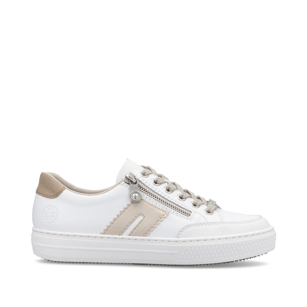 Rieker Classic Zip Trainer White/Nude