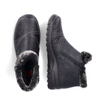 Rieker Cosy Winter Double Zip Ankle Boot Black