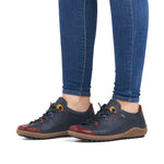 Rieker Laced Casual Shoe Multi Navy Multi