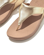 Fit Flop Lulu Leather Toe Post Gold