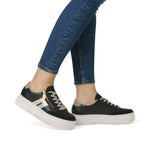 Rieker Flatform Zip Trainer Black/Beige